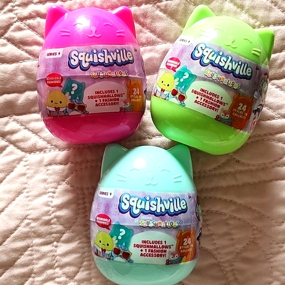 3 Squishmallows Squishville Mystery Eggs 2" Plush + Fashion Accessory g2 - Picture 1 of 5